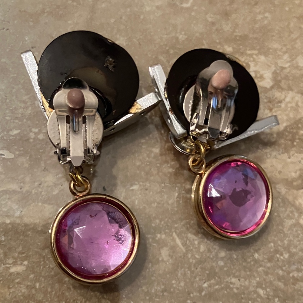 Elegant Multicolor Clip-On Earrings - Picture 2 of 3